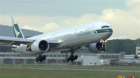 HD Cathay Pacific Boeing 777 300ER Landing At Zurich Airport 28 05