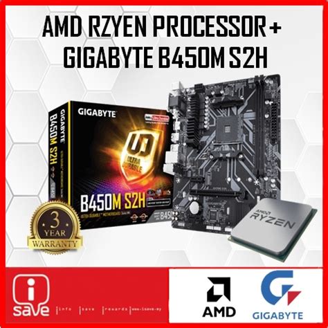 Gigabyte B450M-S2H B450 AM4 MOTHERBOARD + AMD RYZEN ATHLON / RYZEN 3 ...