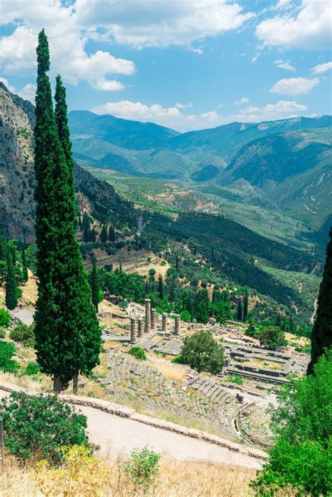 Ruins of an Ancient Greek Temple of Apollo at Delphi Stock Image ...