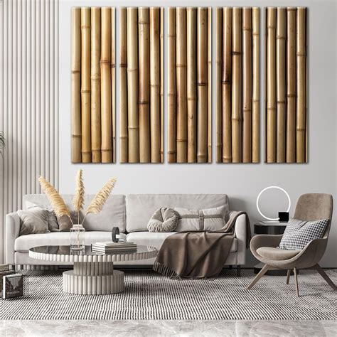 bamboo wall art canvas nature decor print multi panel etsy