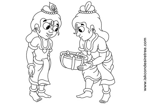 Bhagavat Chintan Das Bhikaji Sri Krishna Balarama Line Drawing