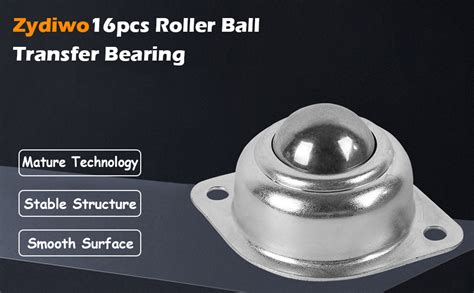 Zydiwo 16pcs Roller Ball Transfer Bearing 360° Rotation Universal Ball Casters 66 Lbs Load