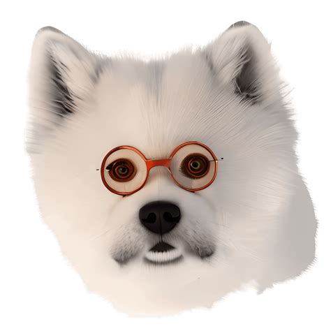 Samoyed with Glasses · Creative Fabrica