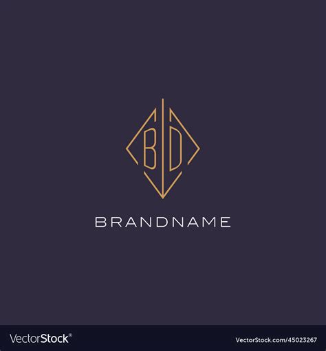 Initial Letter Bd Logo Monogram With Diamond Vector Image