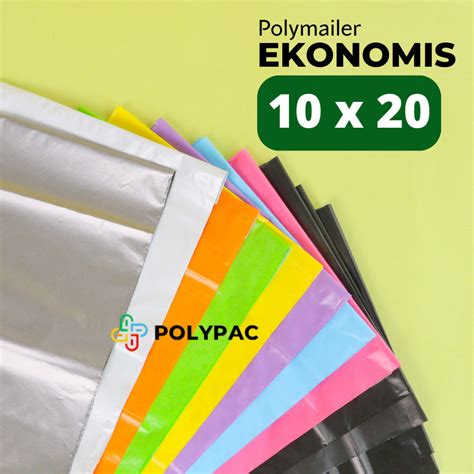 Jual Polymailer Warna Ekonomis 10x20 Isi 100 Pcs Polymailer Lem