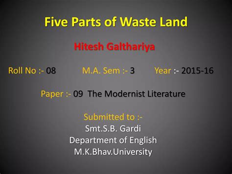 Waste Land Poem 9