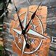 Large Wall Clock Rose Wind 26inch 66cm Rustic Loft Nautical Compass