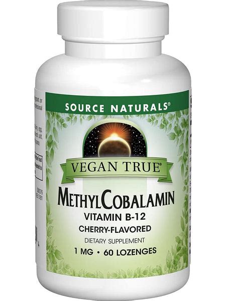 Source Naturals Vegan True® Methylcobalamin Vitamin B 12 1 Mg Cherry