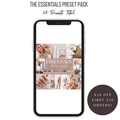 essentials preset pack  presets included mobile desktop amalfi