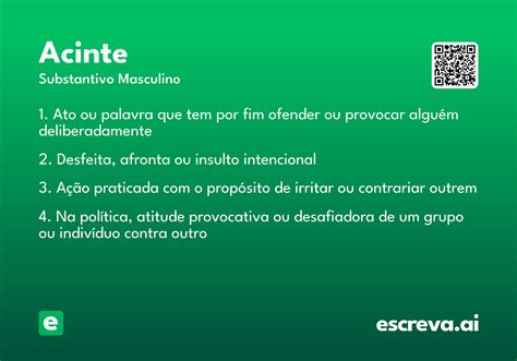 O Que Significa Acinte - Acinte - Significado e Sinônimo - escreva.ai