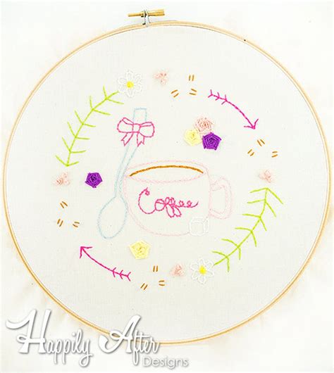 Coffee Hand Embroidery Pattern Coffee Pattern Sugar Hand Etsy