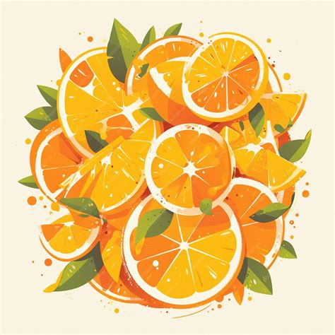 Premium Vector Peeled Orange Segments Arranged In Circle