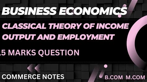 Classical Theory Of Income Output And Employment Business Economics