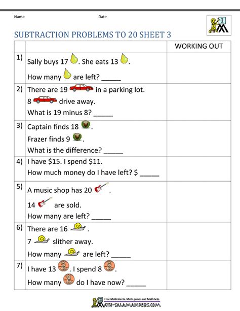 Simple Math Word Problems 1st Grade Nibhtkb