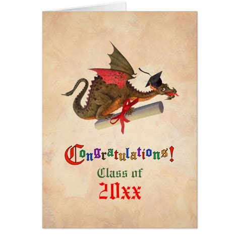 Dragon Graduation Congratulations Card