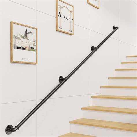 Dexcip Main Courante En Tube Carr De M Support Mural Balustrade D