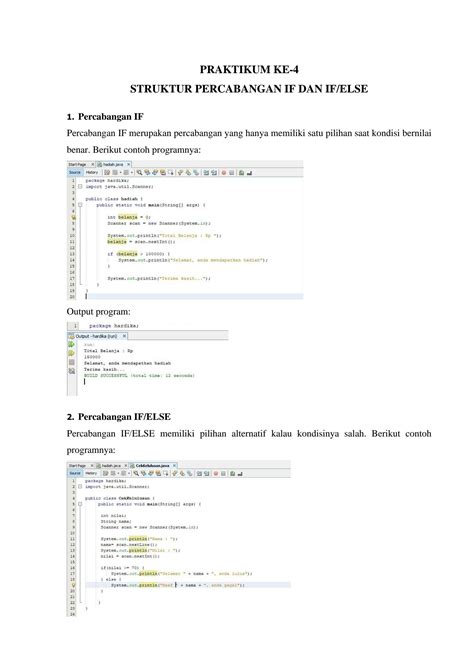 Solution Struktur Percabangan If Dan Ifelse Studypool