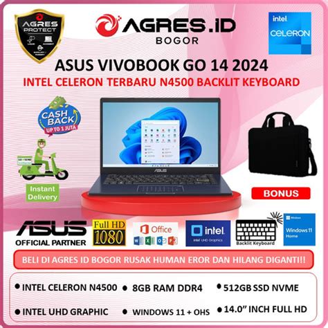 Promo Asus Vivobook Go 14 E410ka Intel Celeron N4500 8gb 512gb W11ohs