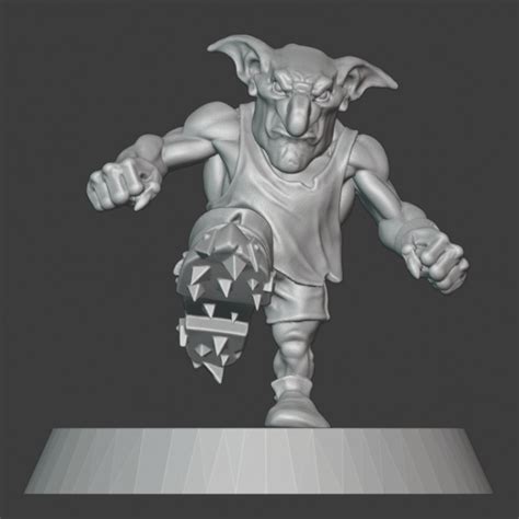 3D Printable Fantasy Football Goblin lineman 03 by BruteFun Minatures