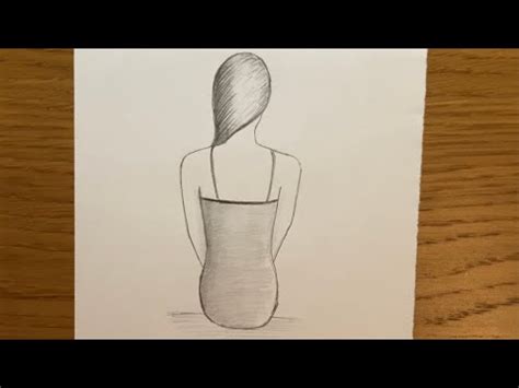 How To Draw A Girl Back Side View Easy Girl Drawing For Beginners