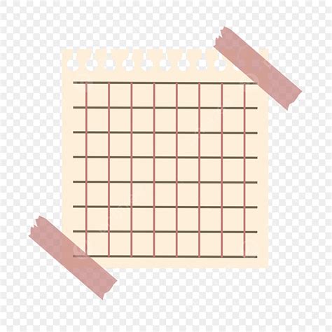 Ledger Paper PNG Transparent Red Line Checkered Retro Torn Paper Hand