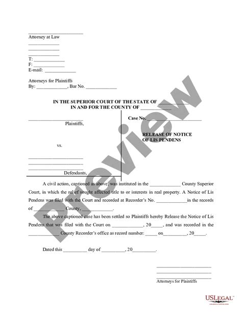 Arizona Release Of Notice Of Lis Pendens Release Of Lis Pendens US