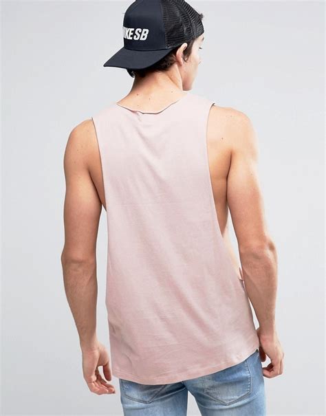 Asos Sleeveless T Shirt With Extreme Dropped Armhole And Raw Edge 12