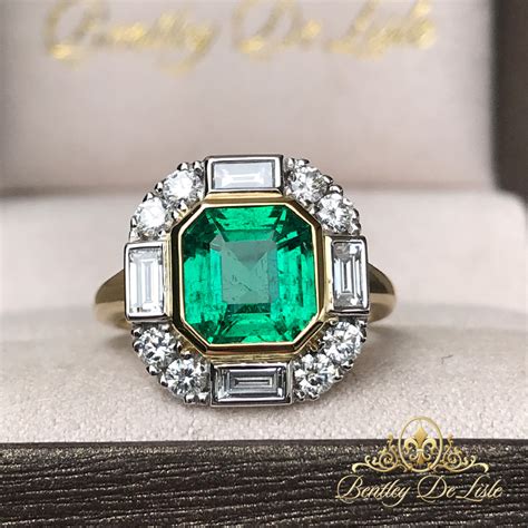 Emerald Baguette Diamond Ring Bentley De Lisle