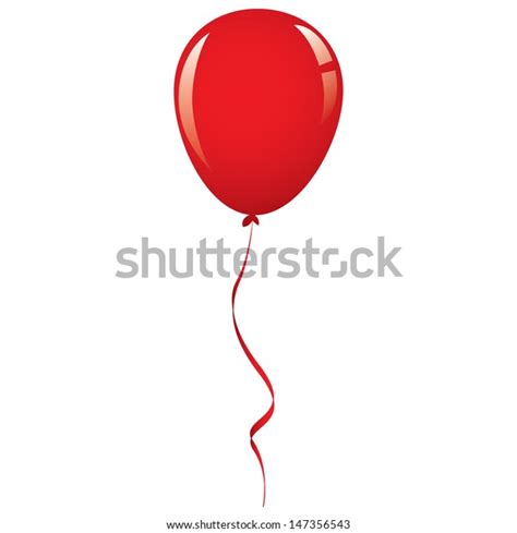 Vector Red Balloon Ribbon Stock Vector Royalty Free