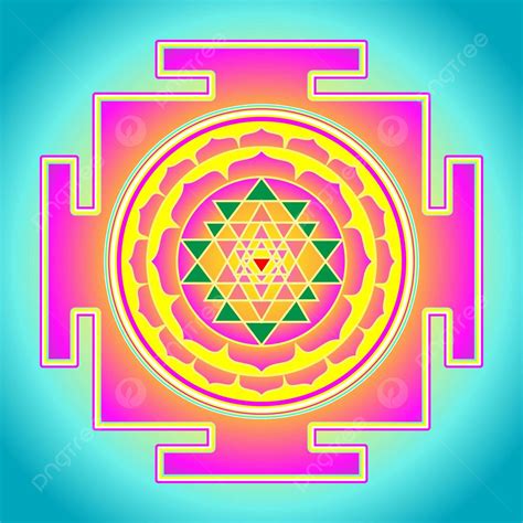 Sagrado S Mbolo Hindu Ilustra O Em Vetor Sri Yantra C Rculo Yang