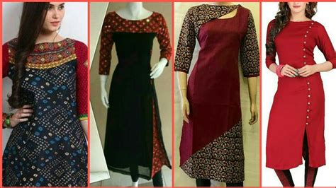 Stylish Boat Neck Designs For Kurti Kurta Frocks For Girls 2018 A