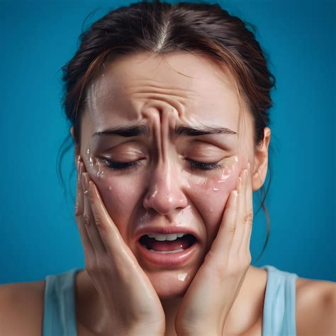 crying facial expression premium ai generated image