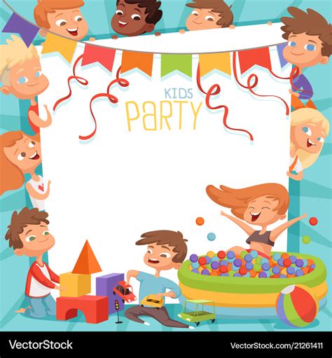 Design template of kids party invitation Vector Image