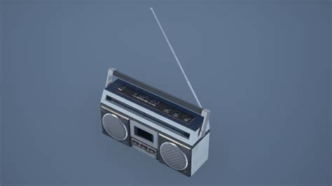 3d Model Boombox Old Radio Vr Ar Low Poly Cgtrader