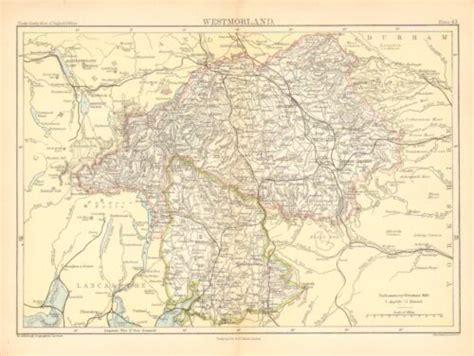 1892 Vittoriano Contea Mappa Westmorland Kendal Parliamentary