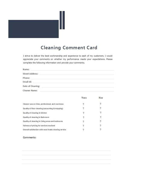 Comment Cards Template