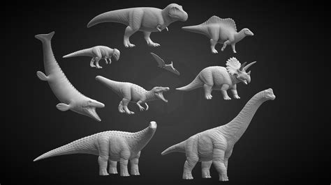 Dinosaurs For 3d Printing Dino Bundle 1 Buy Royalty Free 3d Model