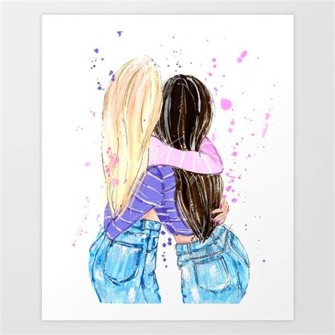 Best Friends Art Print by Sasha Spring Illustration | Society6