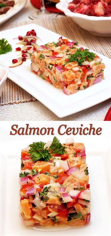 Salmon Ceviche - super fresh, delicious and low-calorie appetizer!