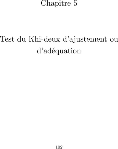 Chapitre Test Du Khi Deux D Ajustement Ou D Ad Quation Pdf Free