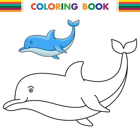 pages de coloriages animaux sauvages marins petit bébé dauphin mignon