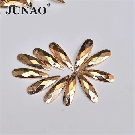 JUNAO Diamantes De Imitaci N Dorados Para Costura Piedras De Cristal