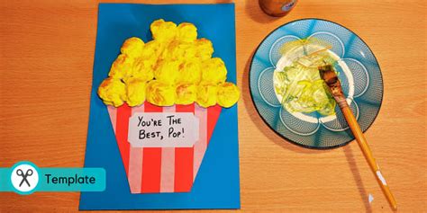 Popcorn Card Easy Fathers Day Crafts Lehrer Gemacht