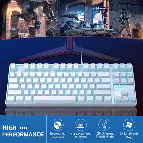 MageGee MK Star Mechanical Keyboard Blue Red Switch 87 Keys LED