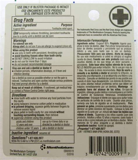 Red Cross Toothache Medication Kit ~ Instant Pain Relief ~ Eugenol Oil 785525972055 Ebay