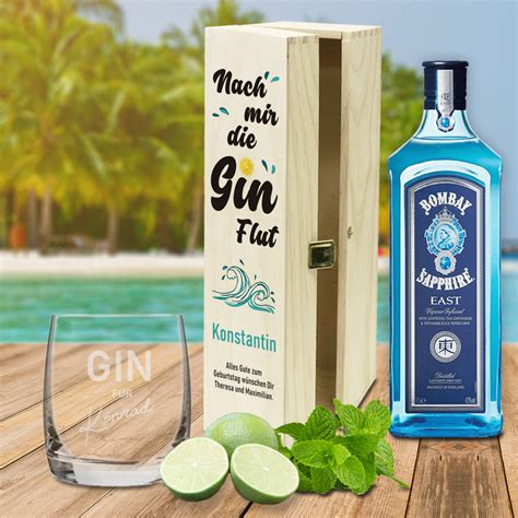 Personalisiertes Gin Geschenk Set Nach Mir Die Gin Flut Mit Namen