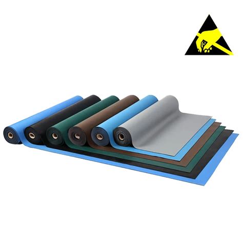 Blue Green Grey Black Anti Static Esd Rubber Table Floor Mat For