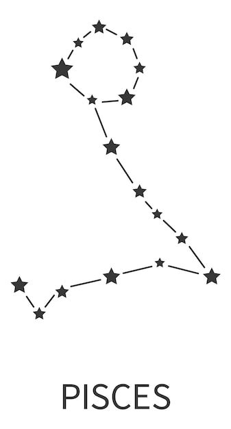 Premium Vector Pisces Constellation Astrology Sign Zodiac Star Symbol