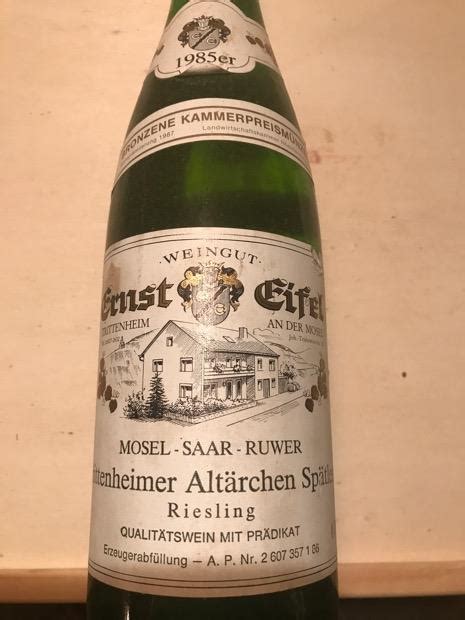 Ernst Eifel Trittenheimer Alt Rchen Riesling Sp Tlese Germany