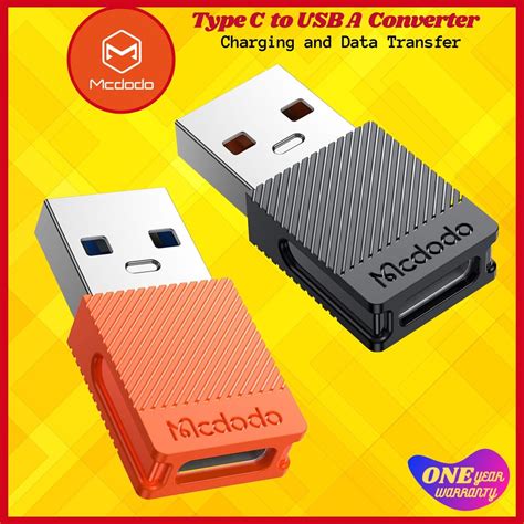 Mcdodo Usb A To Type C Otg Adapter Type C Male To Female Data Converter